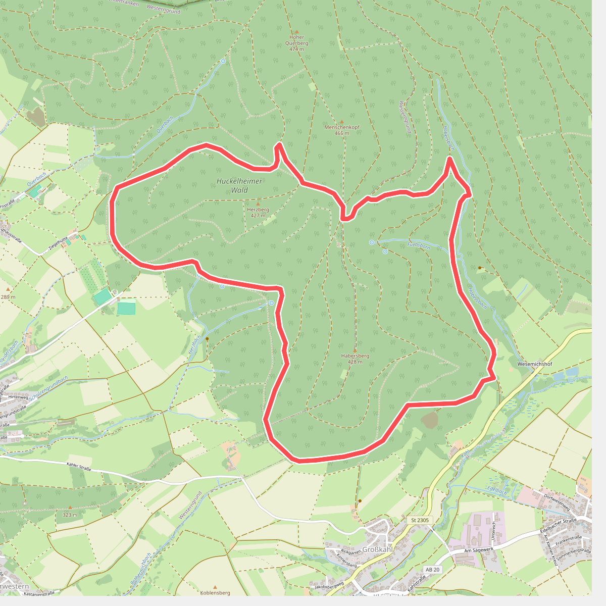 Schwarzer Fuchs, Rundwanderweg Kleinkahl