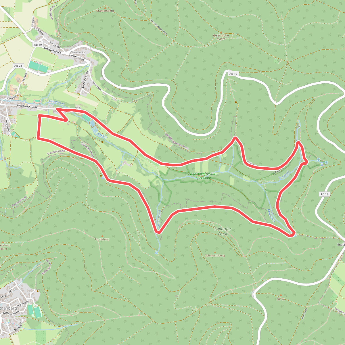 Schwarzer Fuchs, Rundwanderweg Sommerkahl