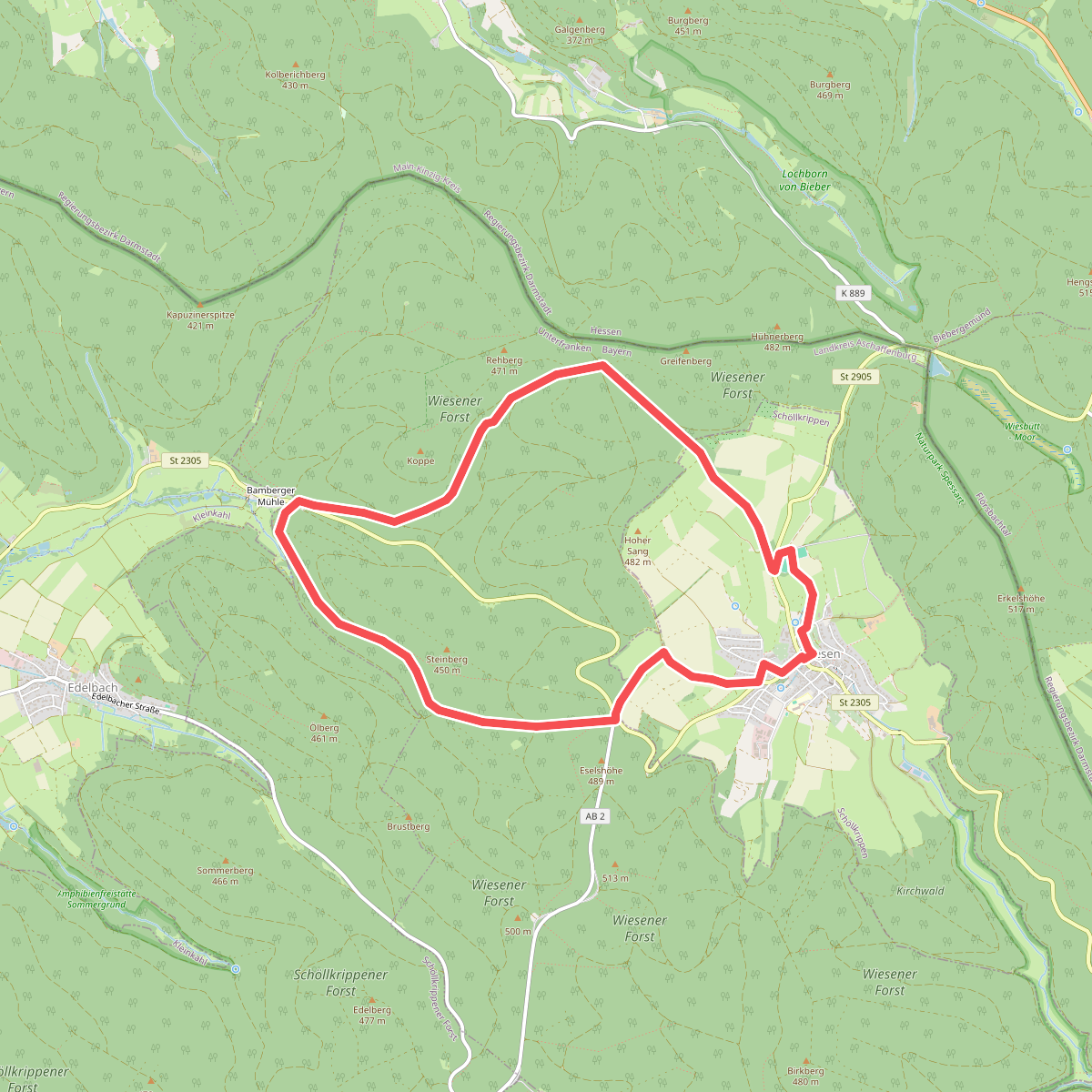 Schwarzer Keiler, Rundweg Wiesen