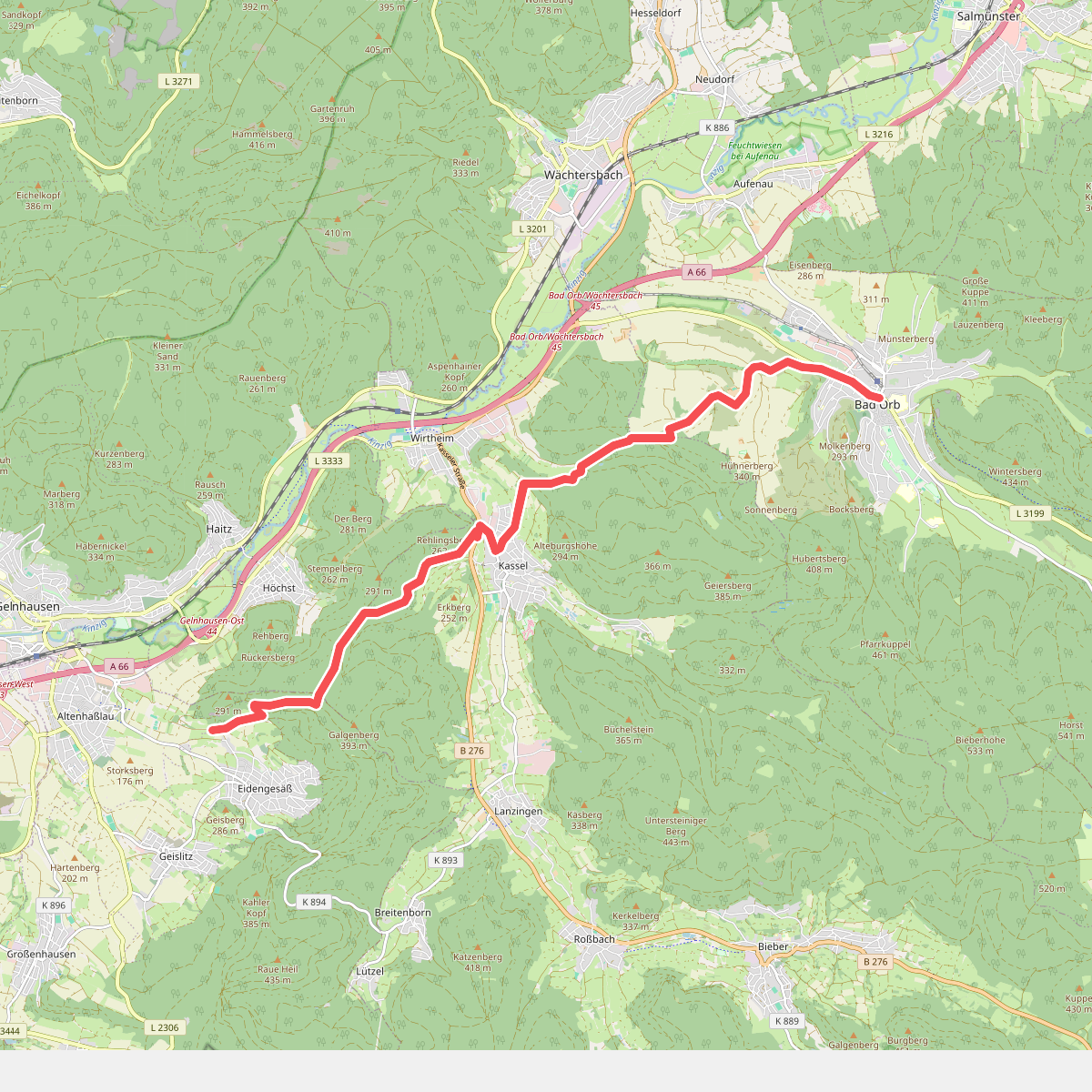 Gebietswanderweg: Bad Orb => Altenhaßlau