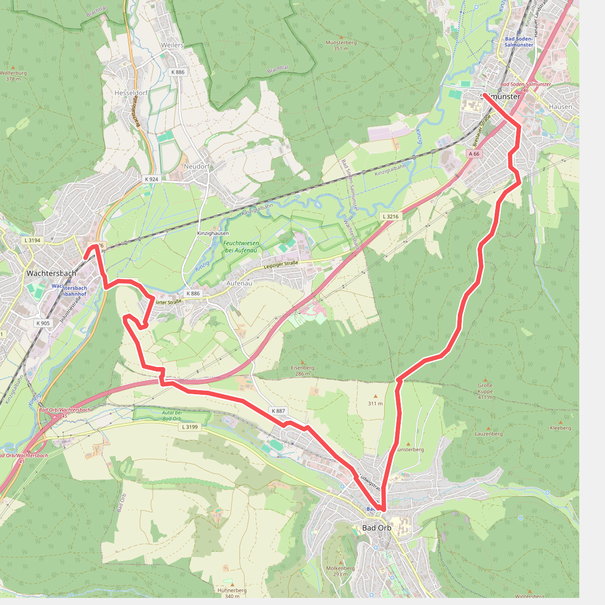 Gebietswanderweg: Wächtersbach => Salmünster