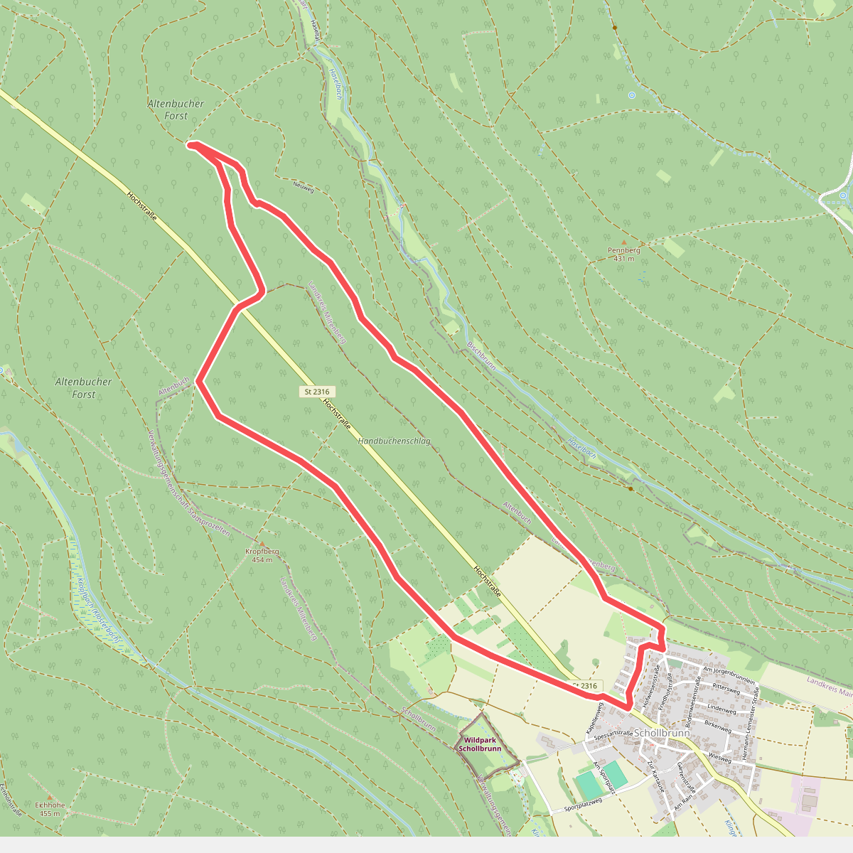 Blauer Pilz Rundwanderweg Schollbrunn