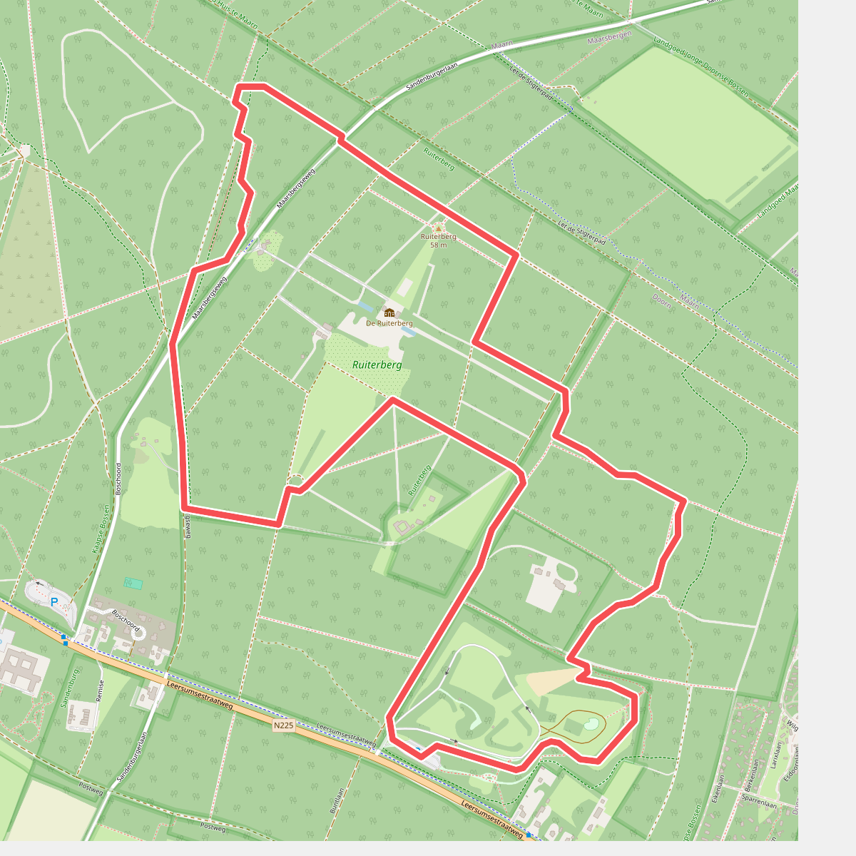 Wandelroute landgoed Ruiterberg - Kaapse Bossen, Doorn