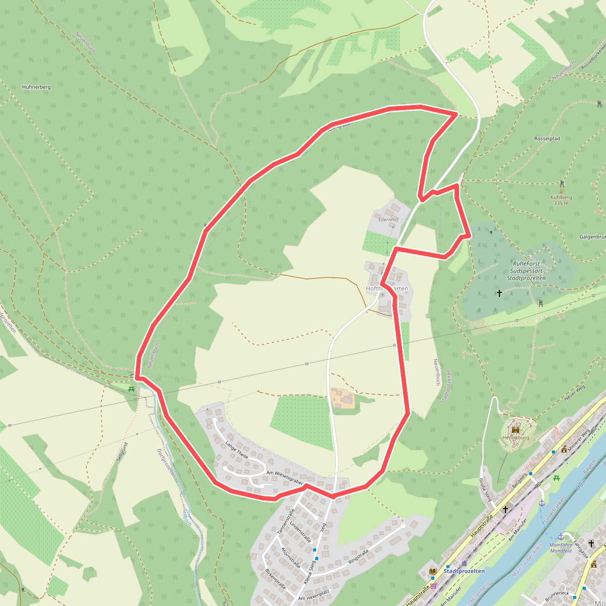 Roter Hase, Rundwanderweg Stadtprozelten