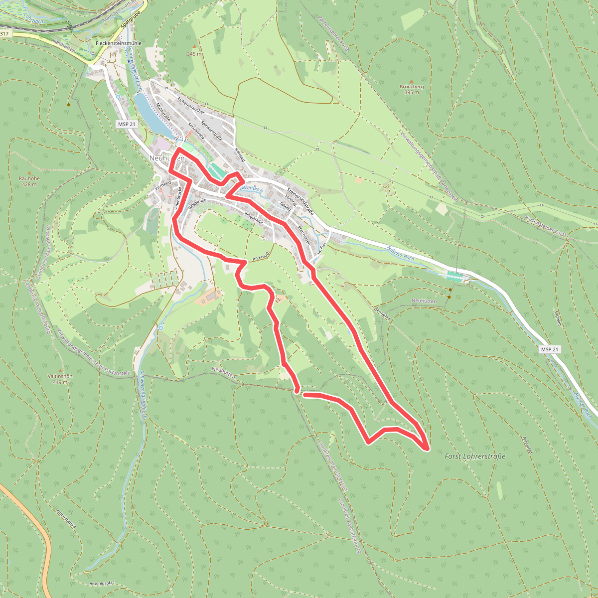 Schwarzer Keiler, Rundwanderweg Neuhütten