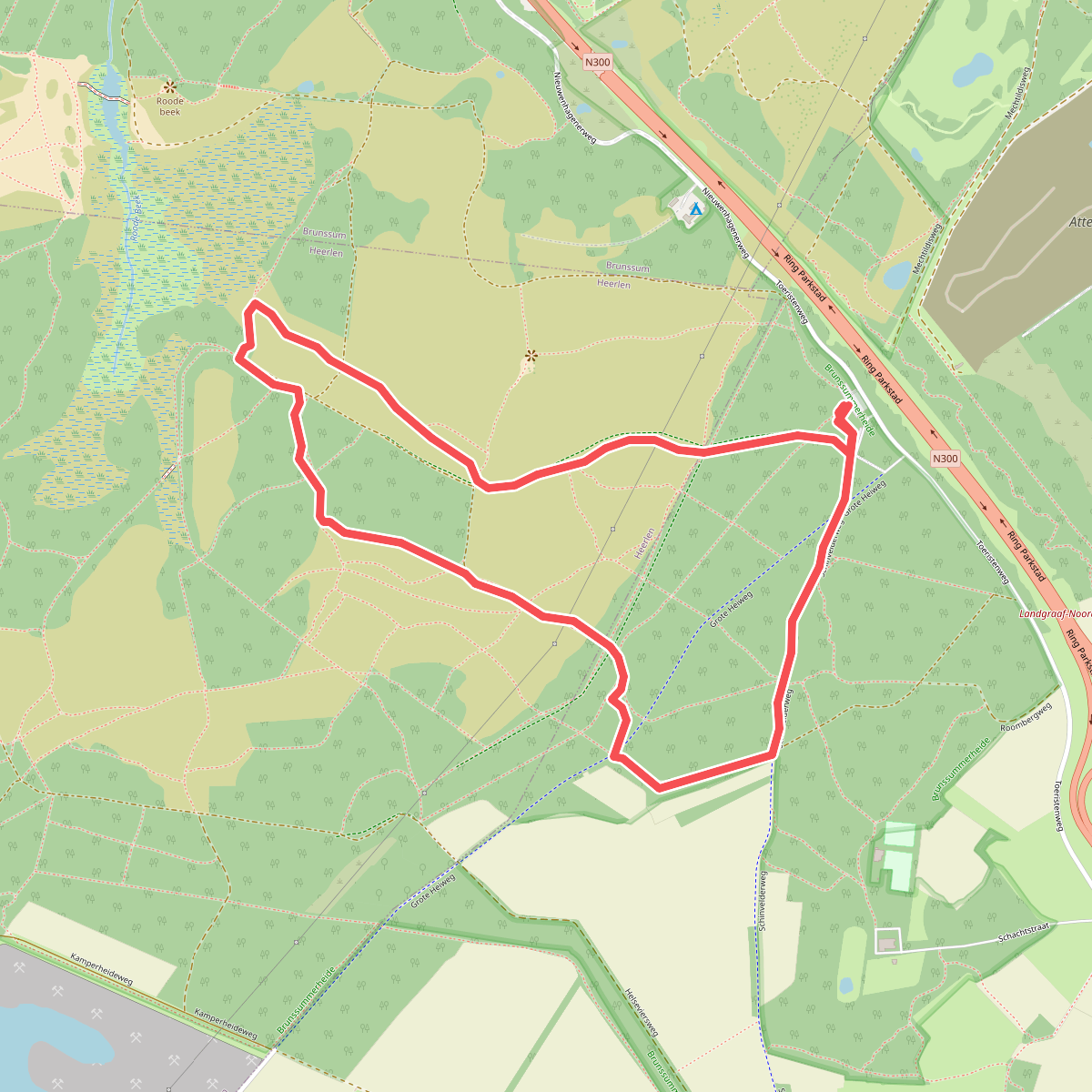 Wandelroute Heikop, Brunssummerheide (Rood)