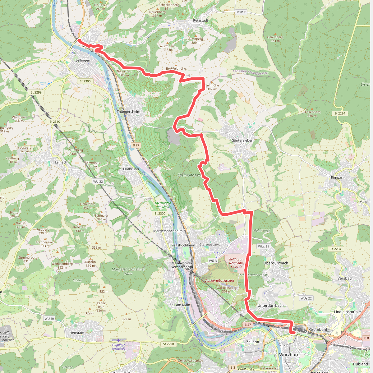 Zielwanderweg Würzburg-Retzbach