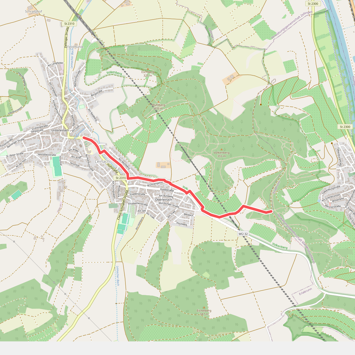 ZweiUfer Panoramaweg Zubringer Leinach Süd