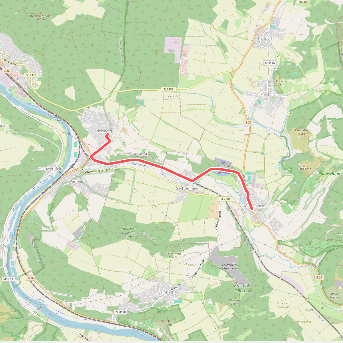 Gössenheim, blaues Ac auf Gelb