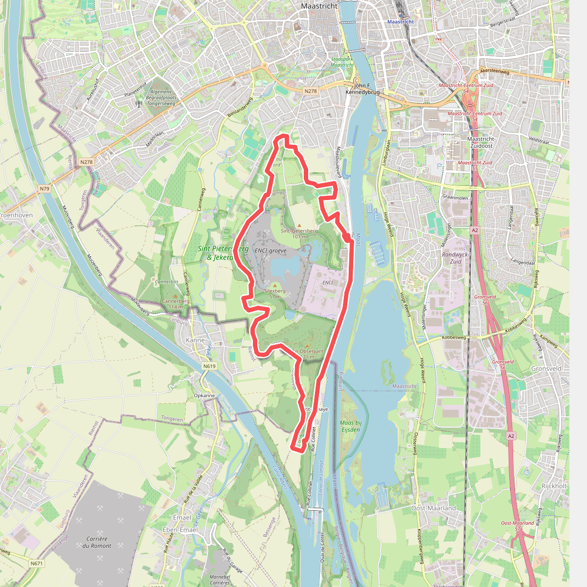 Wandelroute Sint-Pietersberg, lang