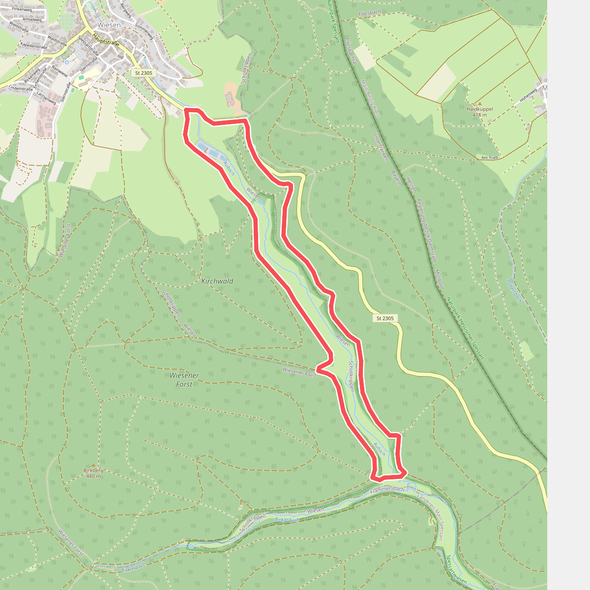 Roter Hase, Rundwanderweg Wiesen