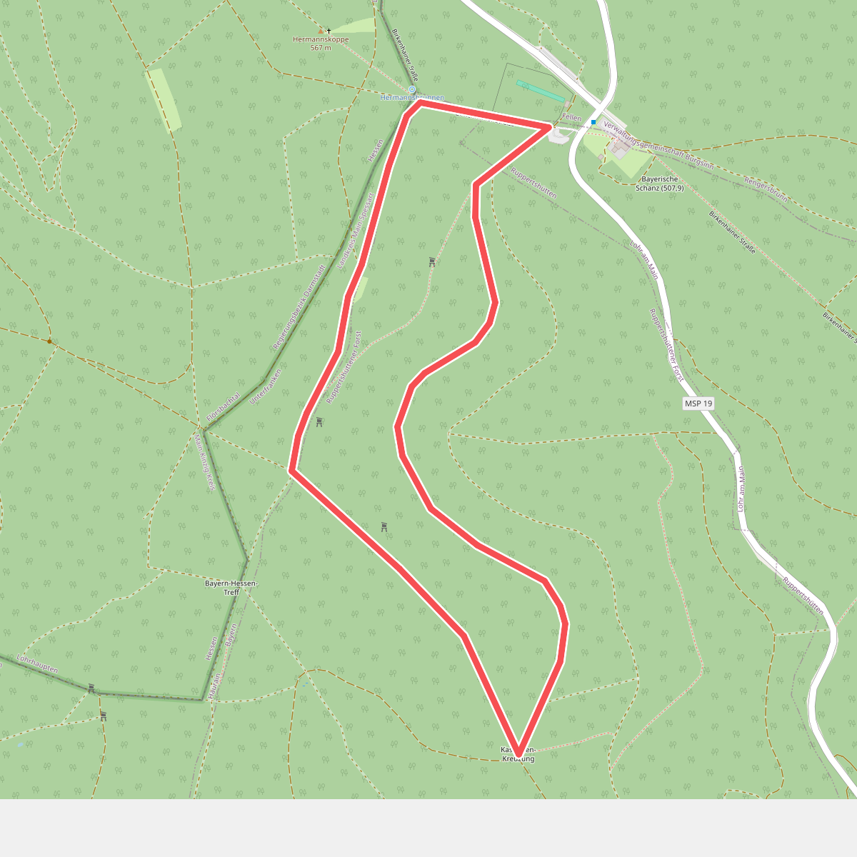 Blauer Pilz Rundwanderweg, Bayerische Schanz