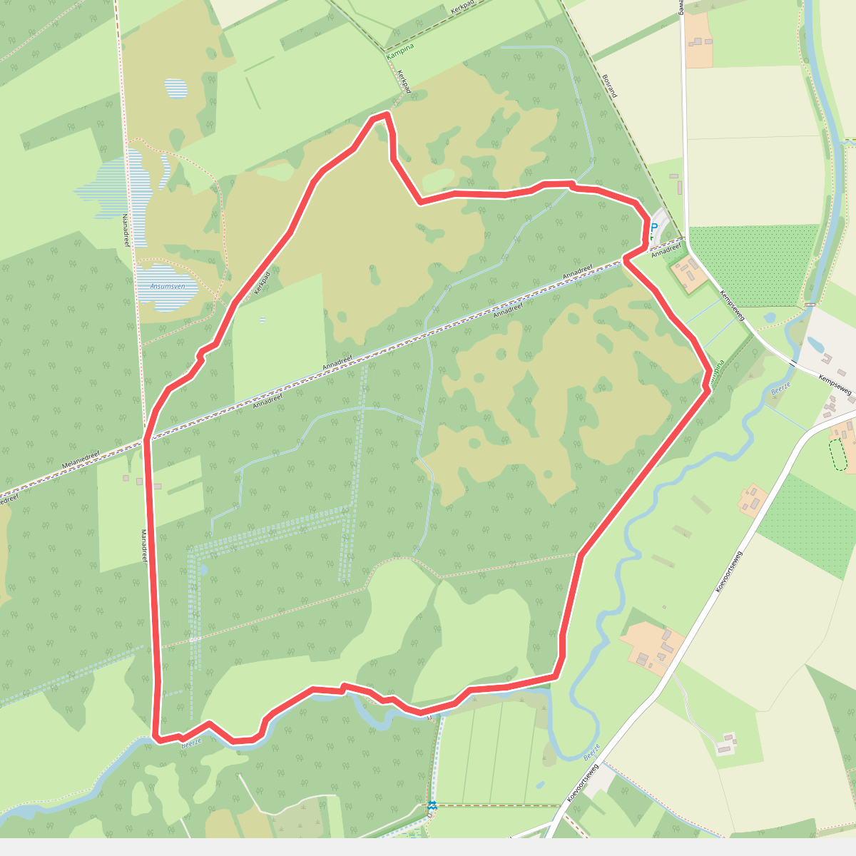 Wandelroute Kerkpad Kampina, bij Boxtel