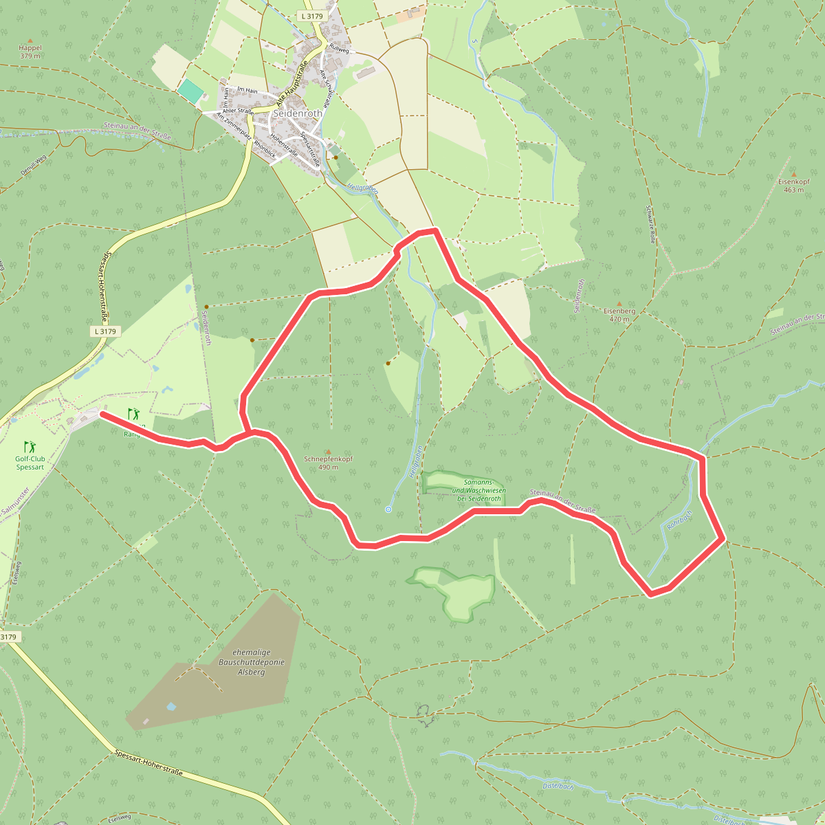 Alsberg - Golf-Club Spessart - Roter Weg