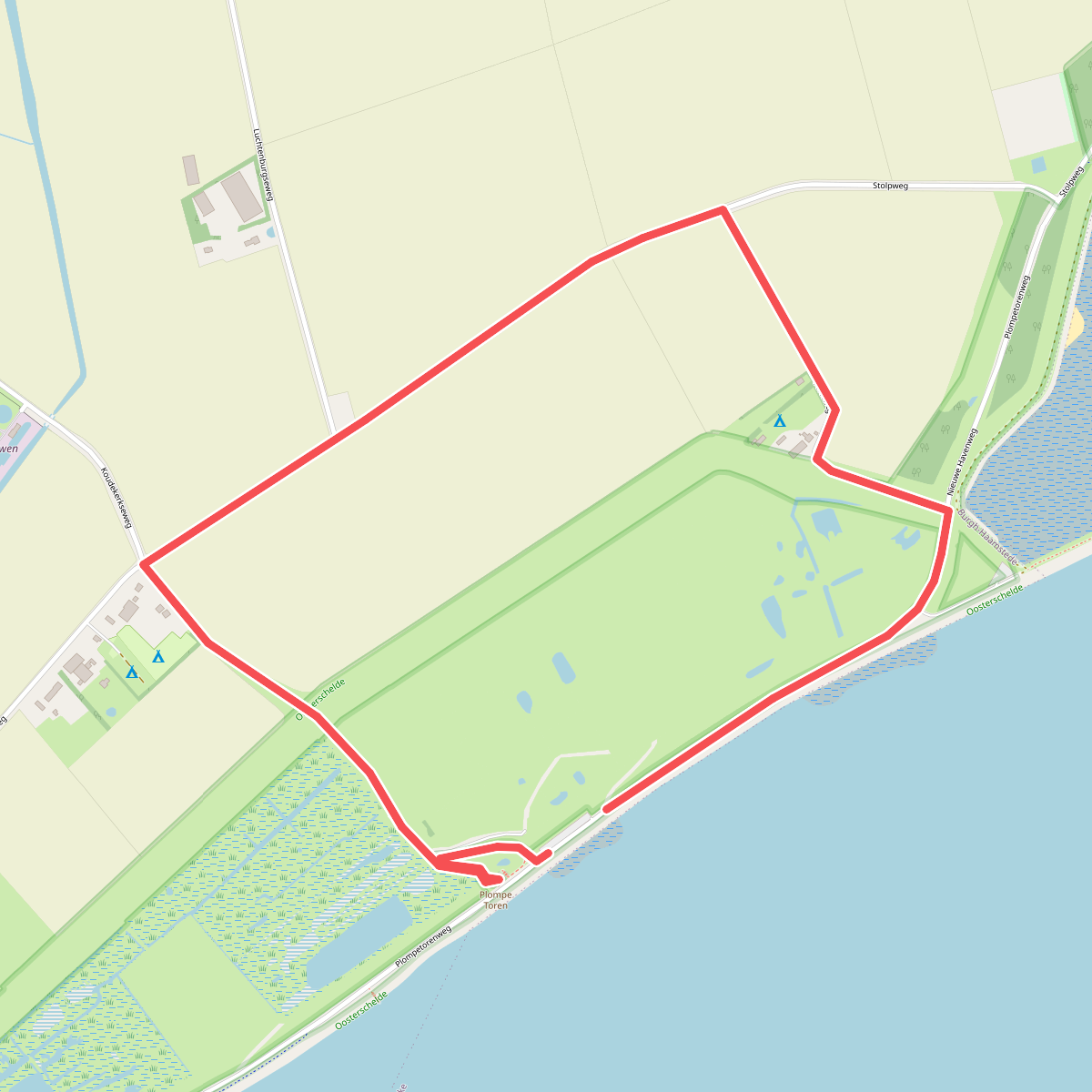 Wandelroute rondom Plompe Toren, bij Burgh-Haamstede