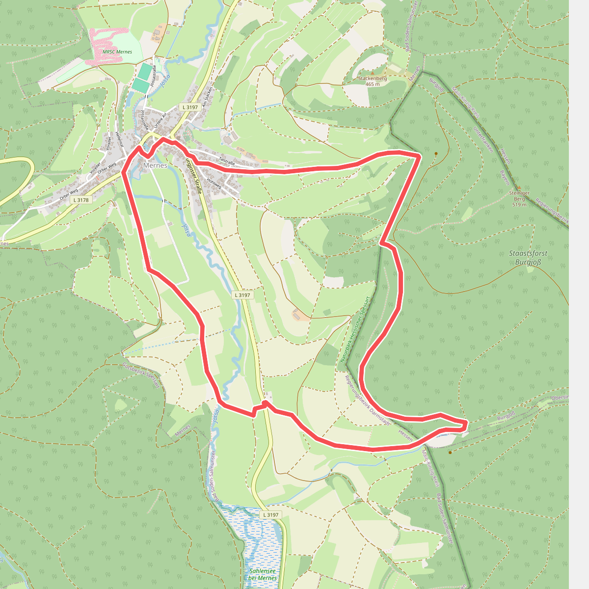 Mernes - Wanderweg Hirsch