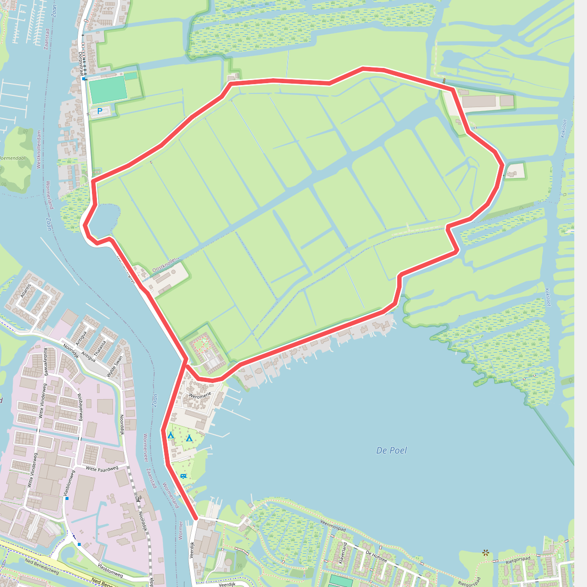 Wandelroute Schaalsmeerpolder in het  Wormer-en Jisperveld
