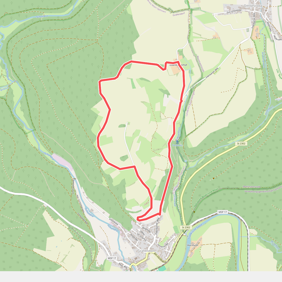 Roter Hase, Rundwanderweg Gräfendorf