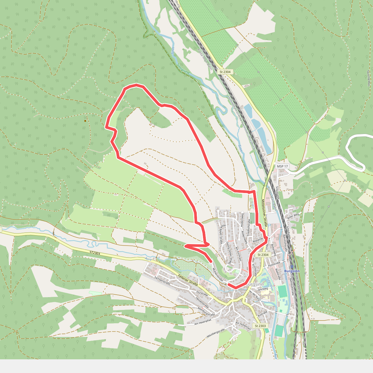 Roter Schmetterling, Rundwanderweg Burgsinn