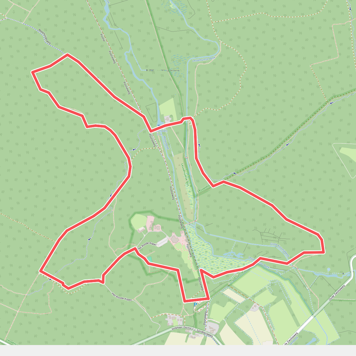 Wandelroute Leuvenumse Bossen bij Ermelo