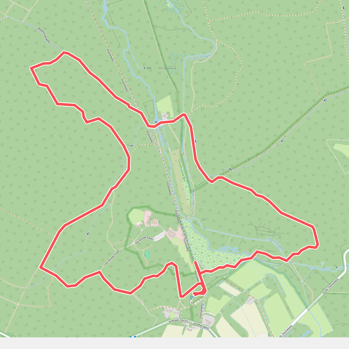 Wandelroute Leuvenumse Bossen bij Ermelo