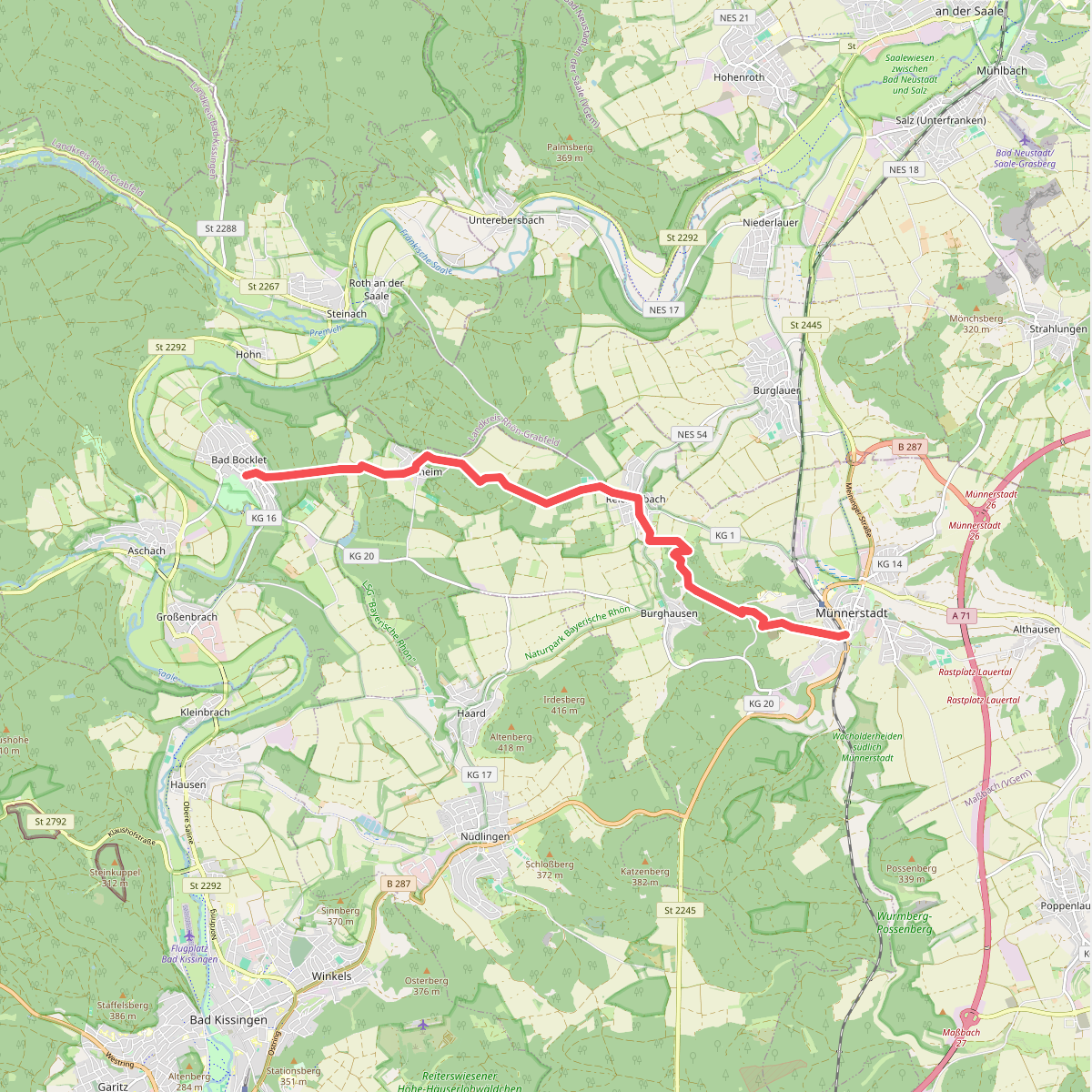 Nebenwanderweg Bad Bocklet - Münnerstadt