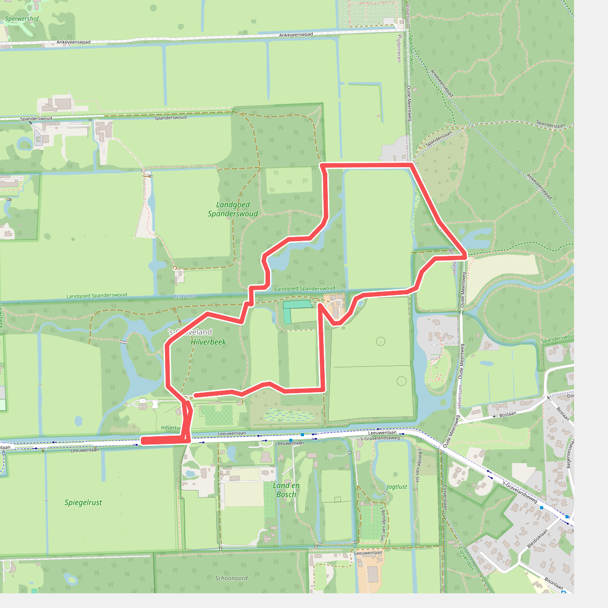 Wandelroute Hilverbeek en Spanderswoud, vlak bij Hilversum