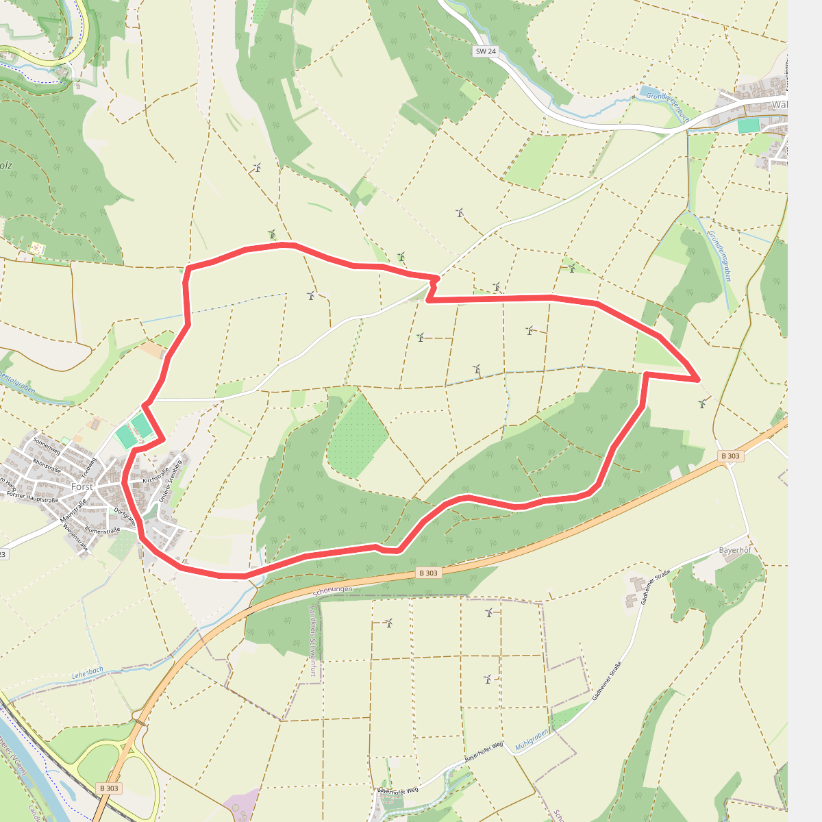 Windkraftweg Forst
