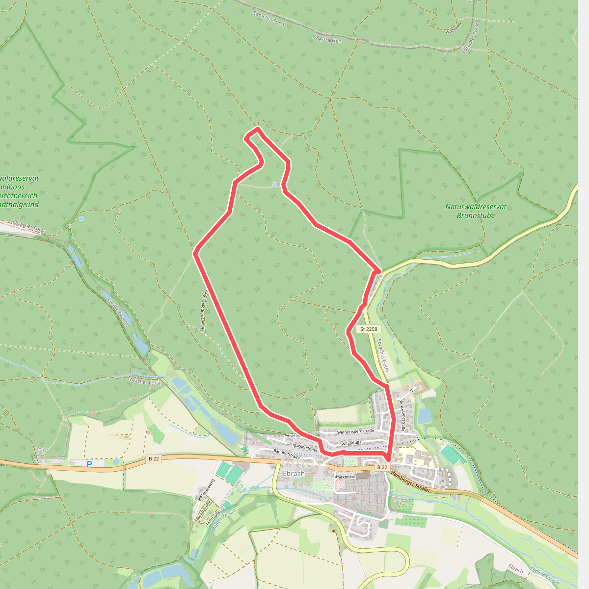 Rote Nordic Walking Strecke Ebrach