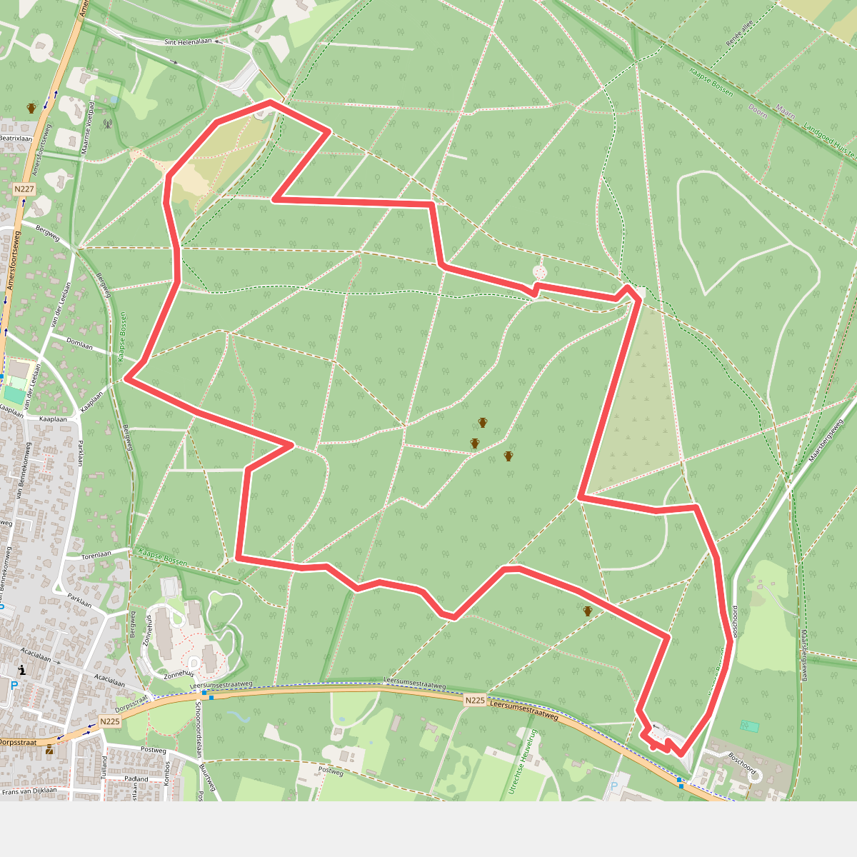Wandelroute Kaapse Bossen op de Utrechtse Heuvelrug, Doorn
