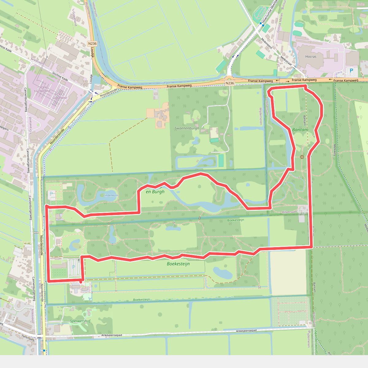 Wandelroute Boekesteyn, Schaep en Burgh en Bantam, bij Hilversum
