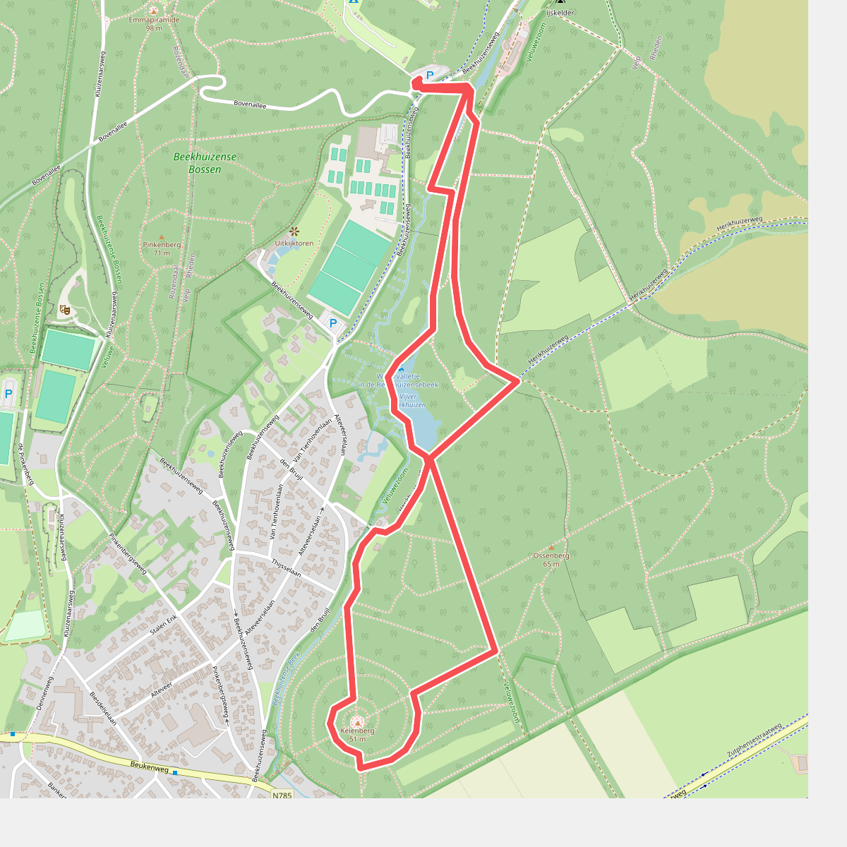Wandelroute Beekhuizen Keienberg Veluwezoom, bij Velp