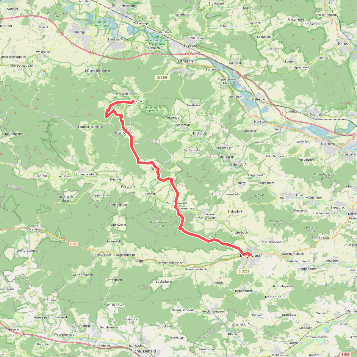 Wanderweg Burgebrach - Unterschleichach "Roter Tropfen"