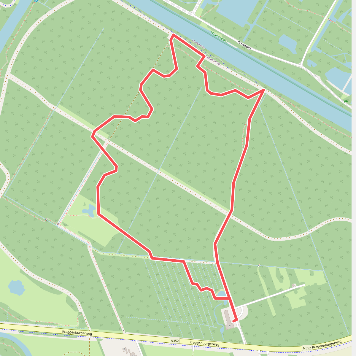 Stienteroute Voorsterbos, bij Kraggenburg