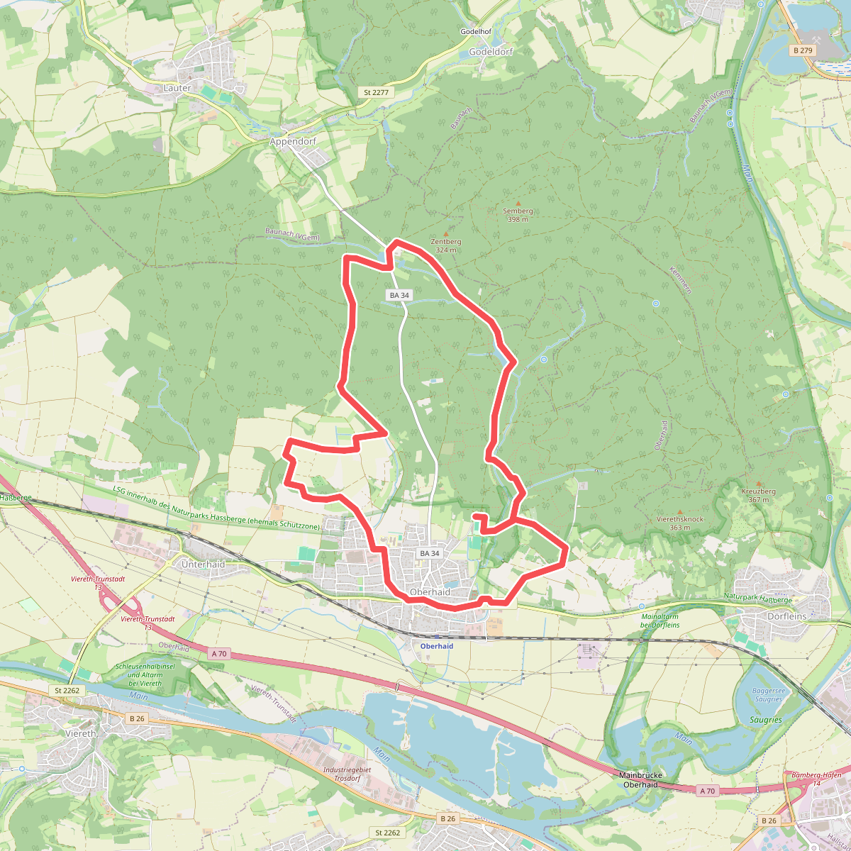 Rundwanderweg Oberhaid violett