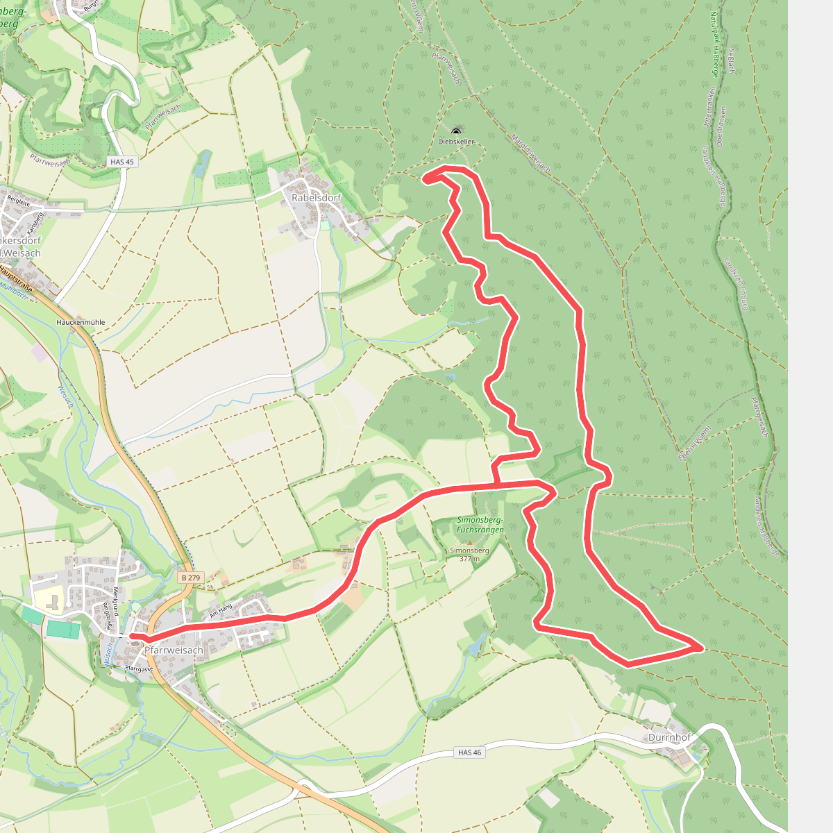 Rundwanderweg Wildschwein Pfarrweissach