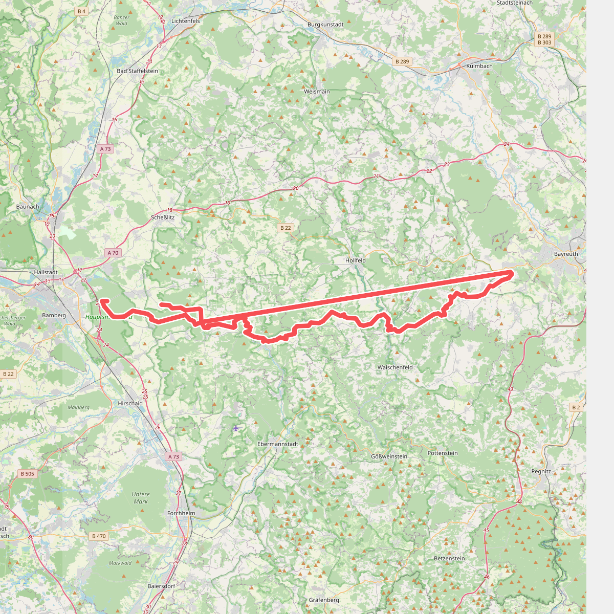 Bamberg - Mistelgau (Oberjägermarterweg)