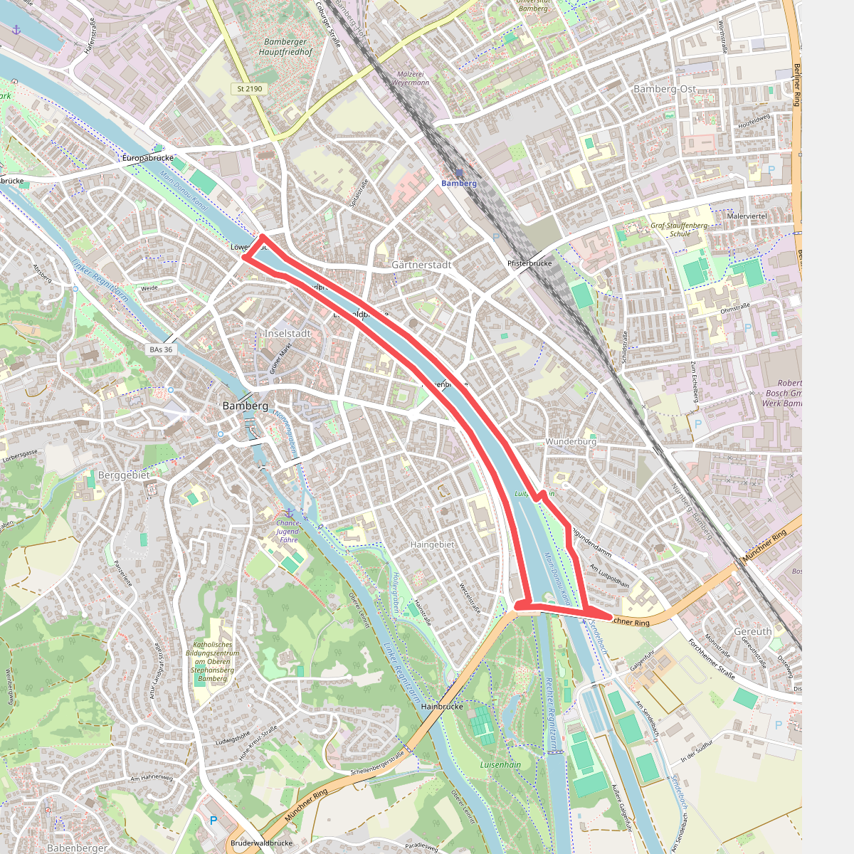 Tag und Nacht Trainigsstrecke Weltkulturerbelauf Bamberg