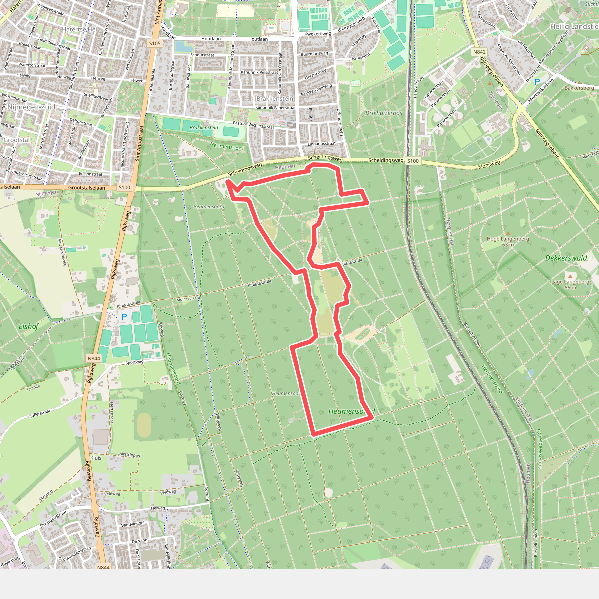 Hardlooproute Heumensoord 5 km