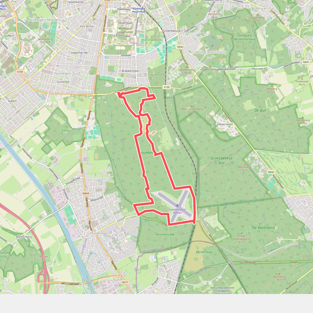 Hardlooproute Heumensoord 10 km