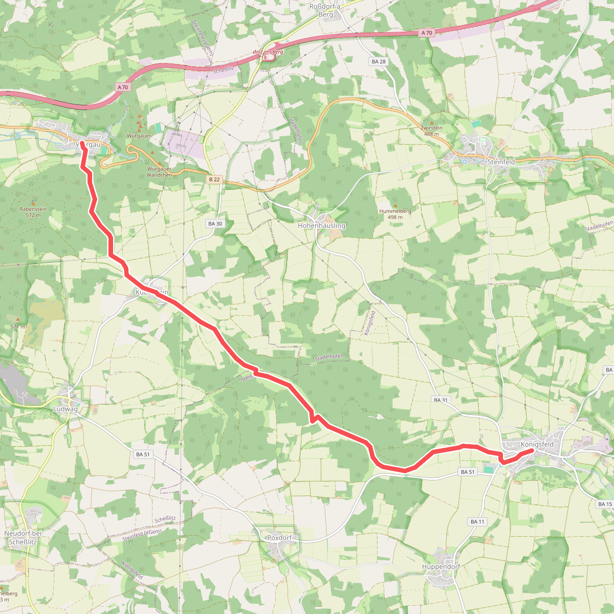Zielwanderweg Würgau - Königsfeld