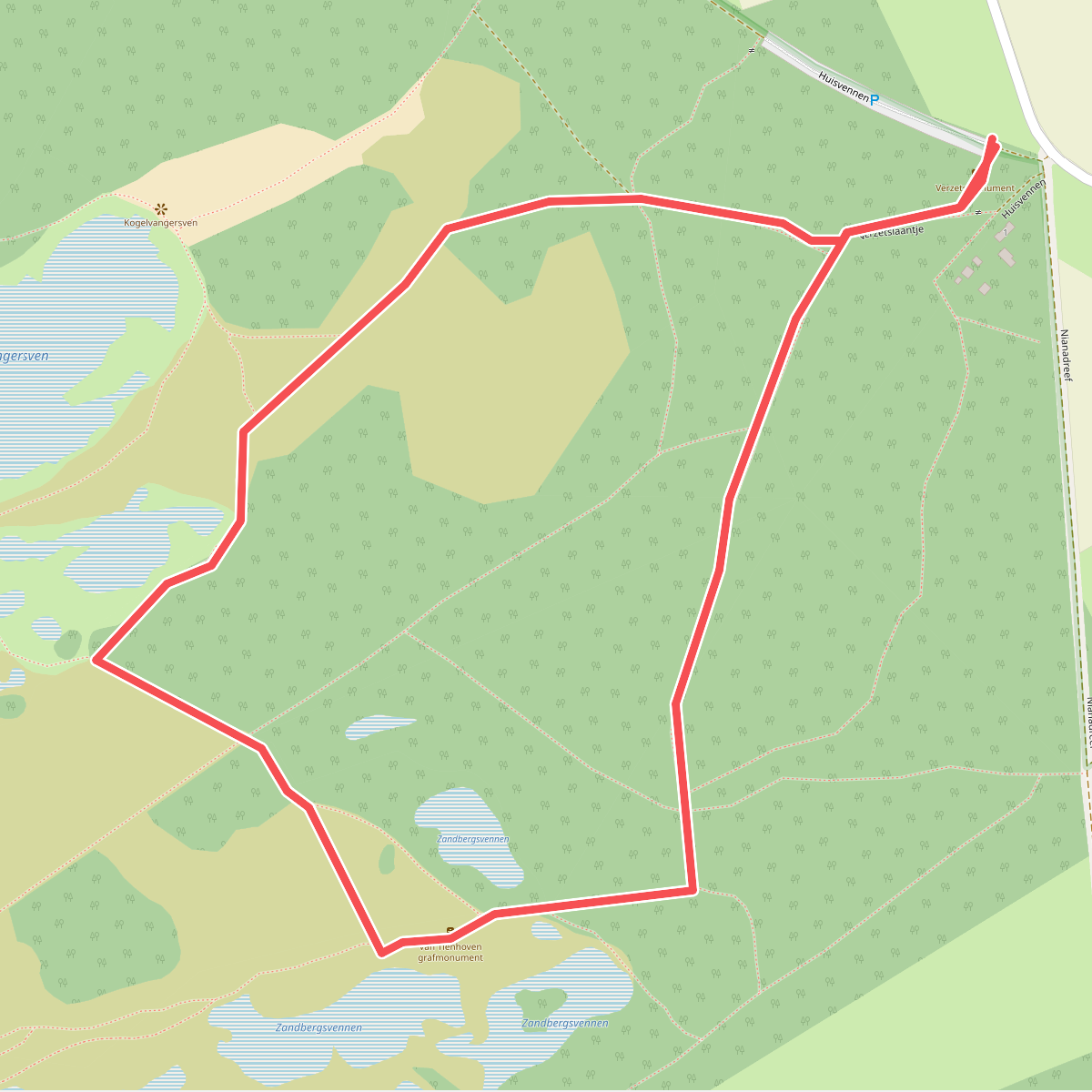 Wandelroute Van Tienhoven over de Kampina