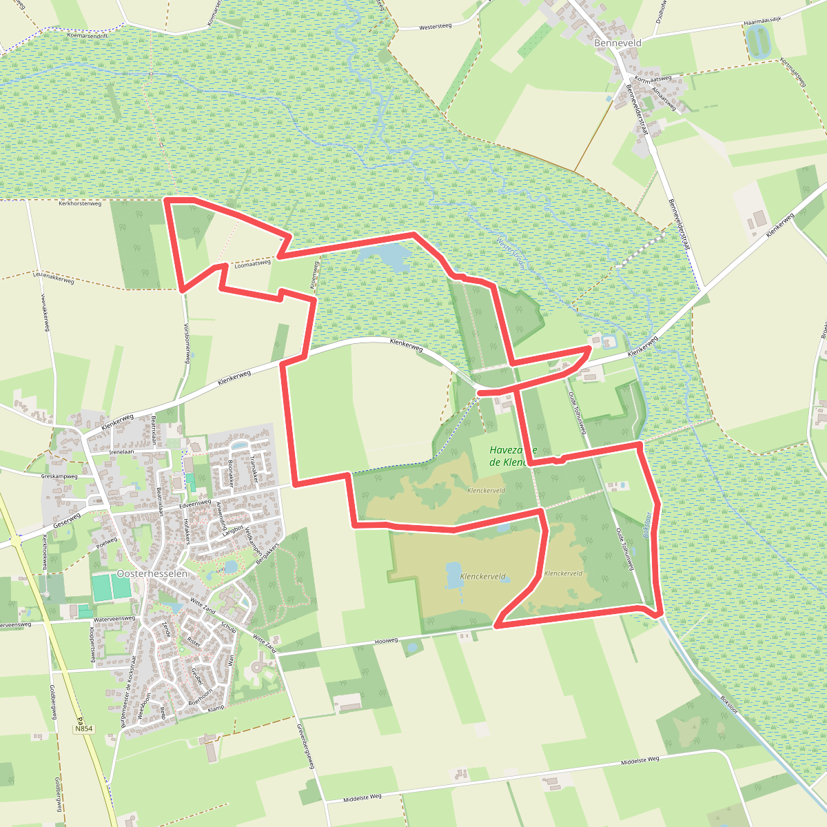 Lange wandelroute De Klencke, vlakbij Emmen