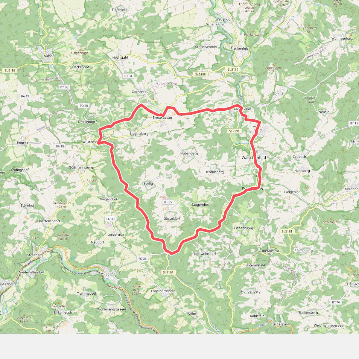 Mühlenweg um Aufseß- und Wiesental