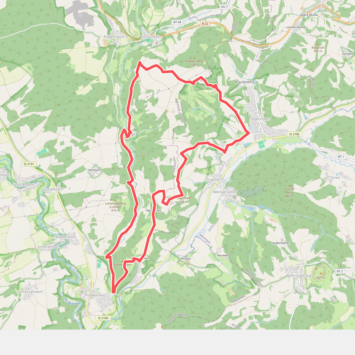 Plankenfels Rundwanderweg "Lochautalweg"