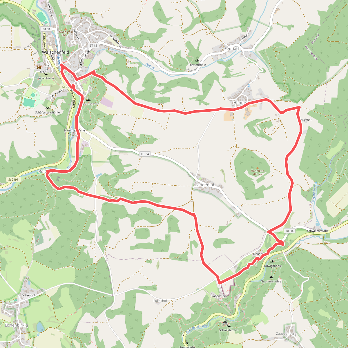 Waischenfeld Rundwanderweg gelber Ring