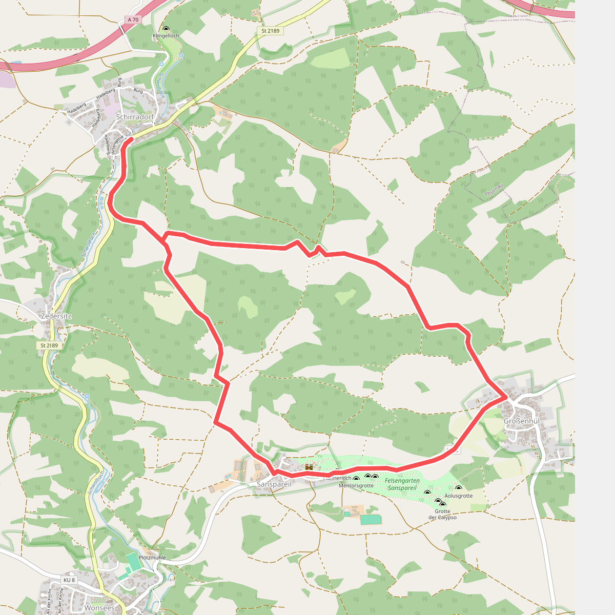 Sansparail Rundwanderweg schwarzer Ring