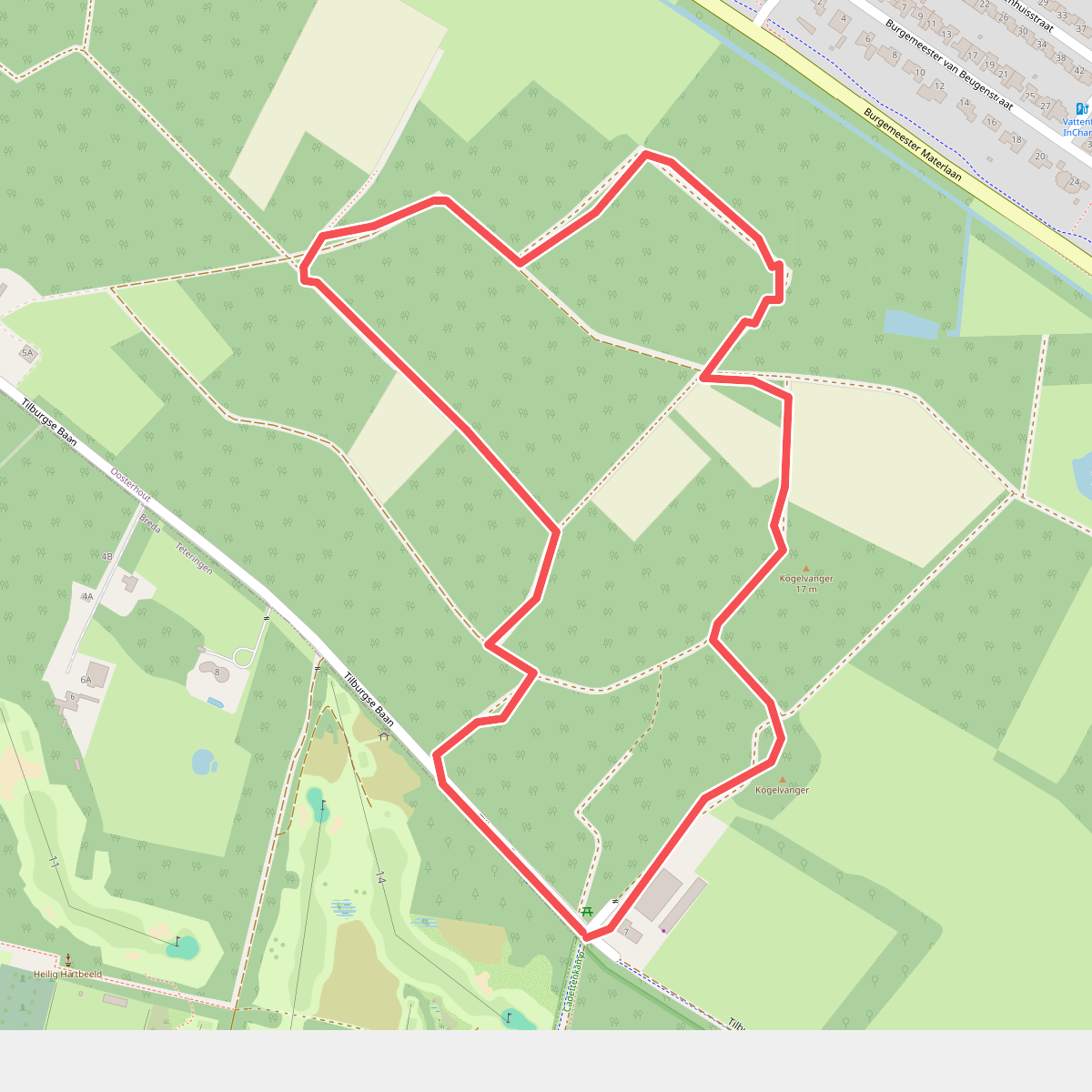 Wandelroute Kalix Berna bij Oosterhout