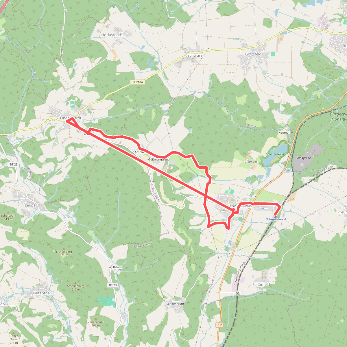 Anbindung Bierquellen-Wanderweg Schnabelwaid