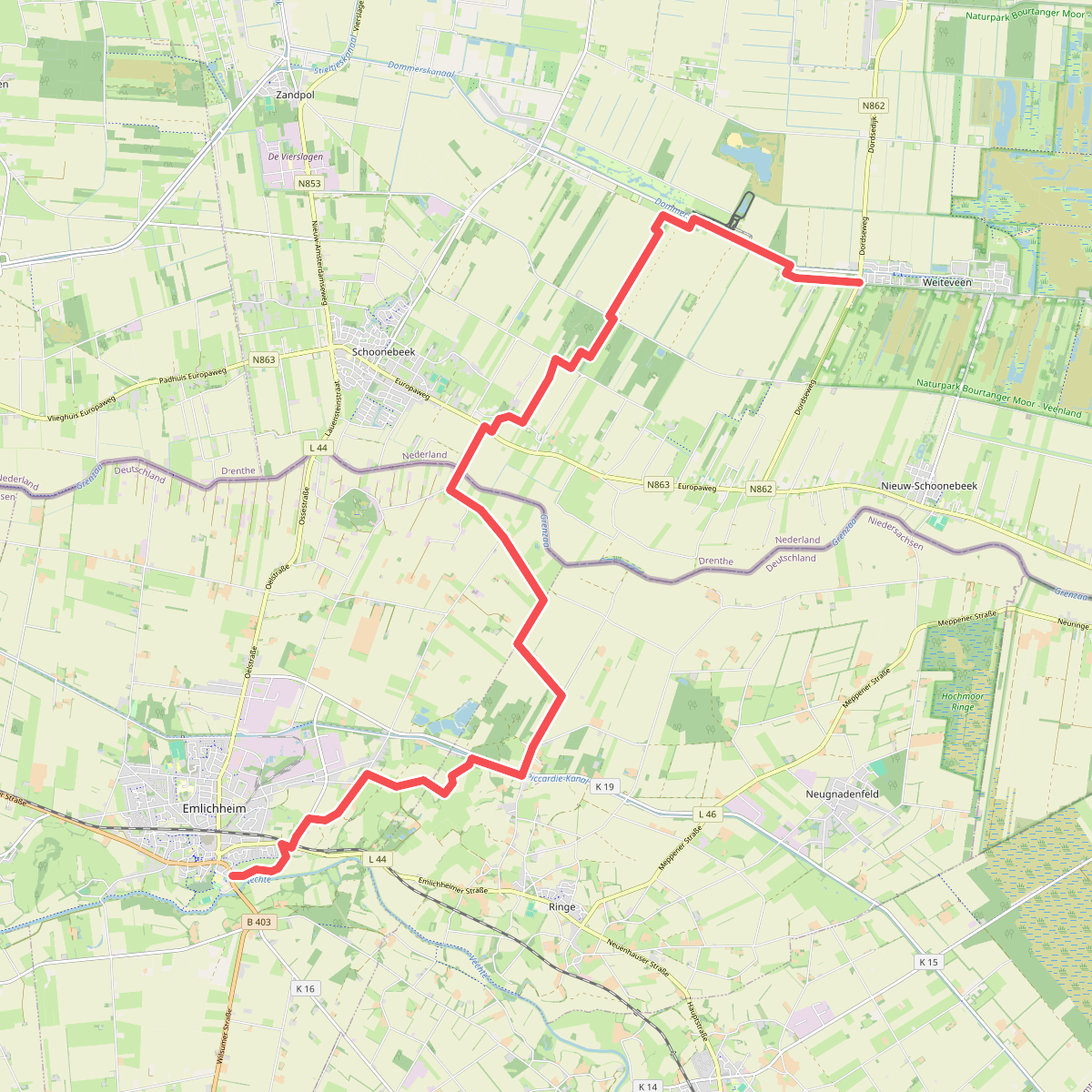 Weiteveen - Emlichheim · Noaberpad etappe 8